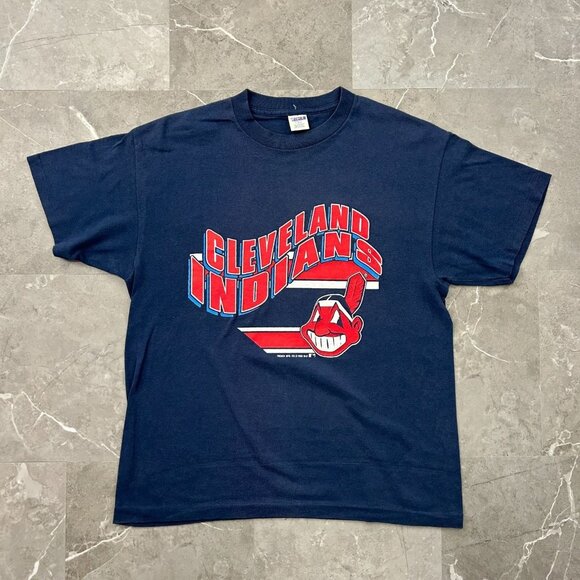 Trench Other - 90s Vintage Cleveland Indians Graphic Tee Mens Large Wahoo Made in USA